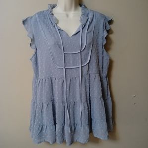 Baby doll blouse XL cornflower blue. So pretty nwot